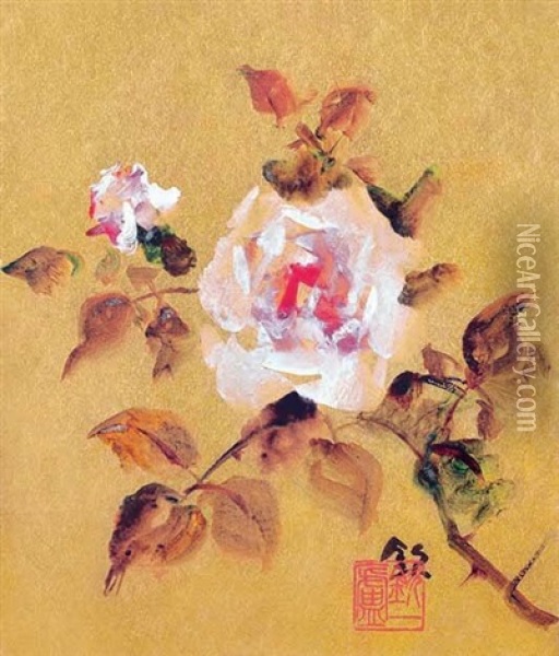 Rose Oil Painting - Kin'ichiro Ishikawa