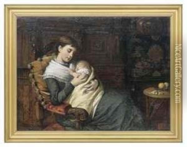 Motherly Love Oil Painting - Joshua Hargrave Sams Mann