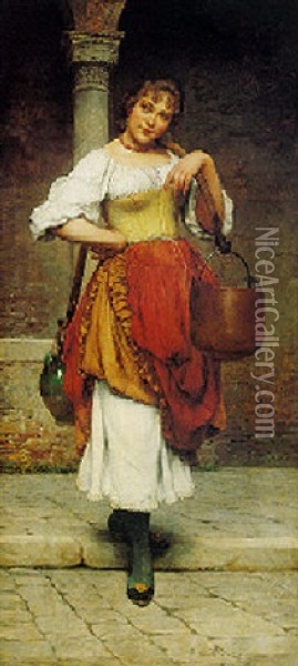 The Water Carrier Oil Painting - Eugen von Blaas