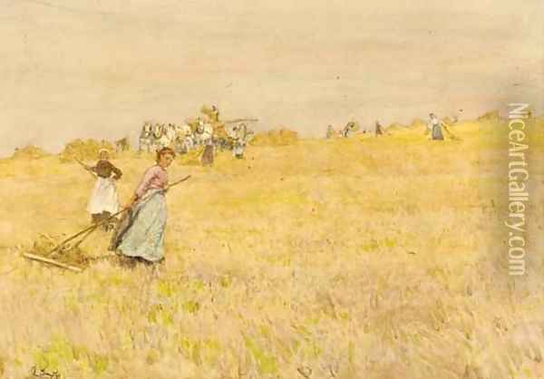 The harvesters 2 Oil Painting - Lionel Percy Smythe