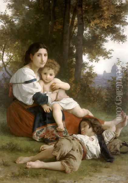 Le Repos (Rest) Oil Painting - William-Adolphe Bouguereau