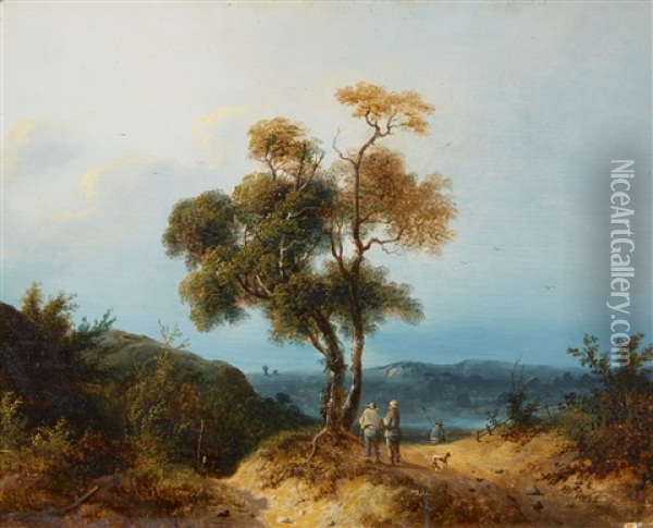 Mountainous Landscape Oil Painting - Hendrik Pieter Koekkoek