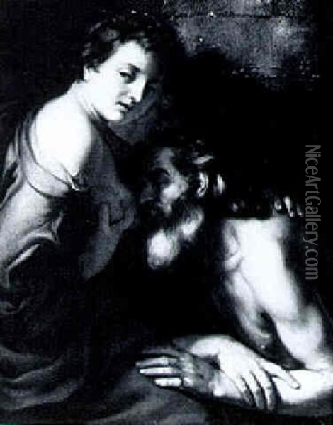 Roman Charity Oil Painting - Giacinto Brandi