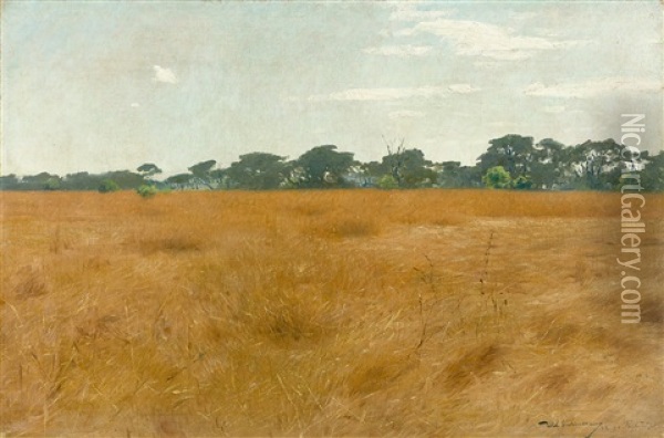 African Steppe Oil Painting - Wilhelm Friedrich Kuhnert