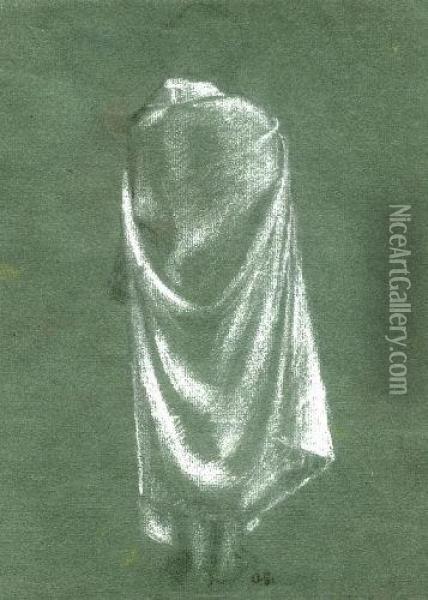 Gewandstudie Weibliche Person, Ruckenansicht Oil Painting - Augusto Giacometti