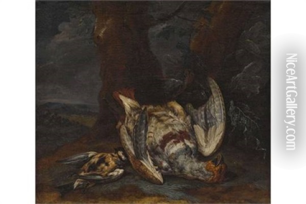 Erlegtes Federwild Oil Painting - Philipp Ferdinand de Hamilton