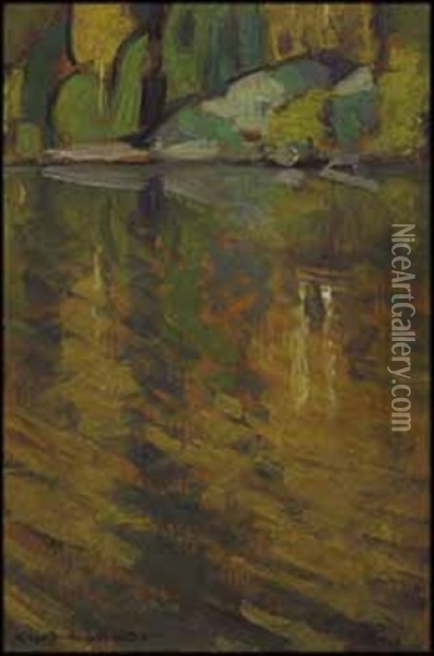 Reflections, Agawa Canyon, Algoma Oil Painting - Francis Hans Johnston