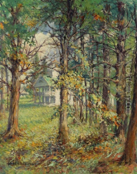 Country Home Oil Painting - Harriette Bowdoin