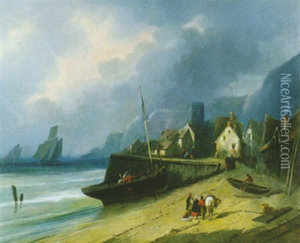 Rivage Normand Oil Painting - Emile Godchaux