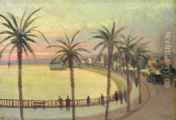 On The Azure Coast Oil Painting - Henri, Vicomte Delaborde