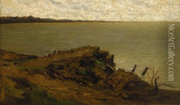 Inlet Off The Coast Of Villerville Oil Painting - Charles Francois Daubigny