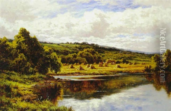 On The Mole, Near Dorking Oil Painting - Henry H. Parker
