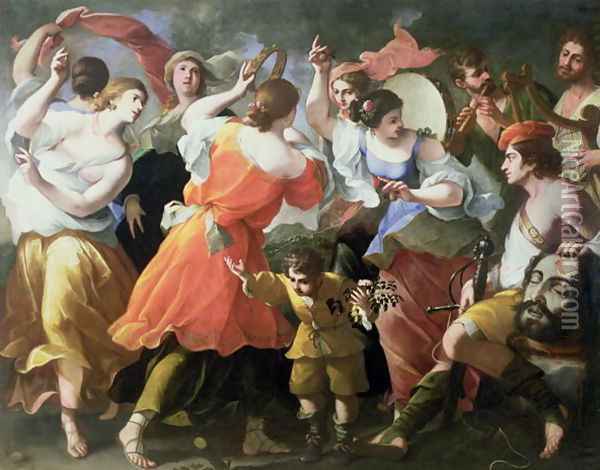 The Triumph of David, 1673 Oil Painting - Michele Ragoglia