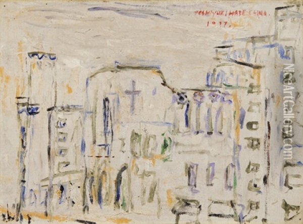 View Of Junten-do Oil Painting - Toshiyuki Hasegawa