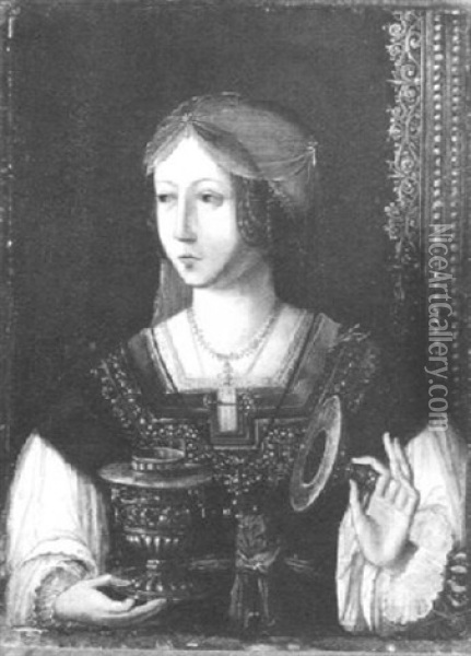 Die Hl. Maria Magdalena Mit Dem Salbgefas Oil Painting -  Master of the Female Half Lengths