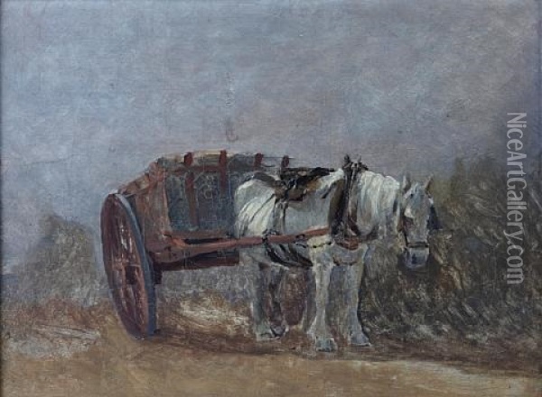 Horse And Cart Oil Painting - David Cox the Elder