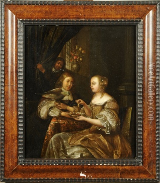 Le Dejeuner Galant Oil Painting - Willem van Mieris
