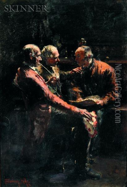 The Gentlemen's Gathering Oil Painting - Friedrich Fehr