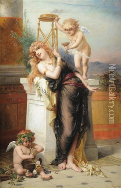 Allegory Oil Painting - Joseph Coomans