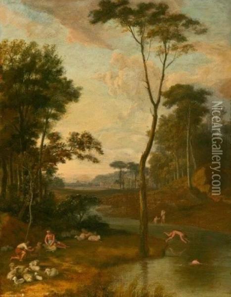 Studio Of Cornelis Van Poelenburgh Oil Painting - Cornelis Van Poelenburch