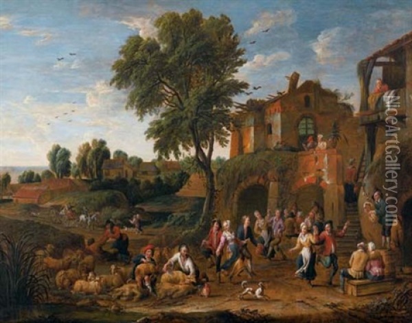 Das Fruhlingsfest Oil Painting - Alexander van Bredael