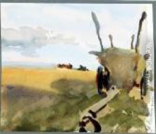 Heuwagen Auf Dem Feld Oil Painting - Gregor Von Bochmann