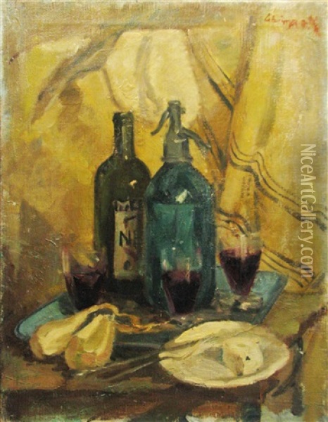 After Supper Oil Painting - Stelian Popescu-Ghimpati