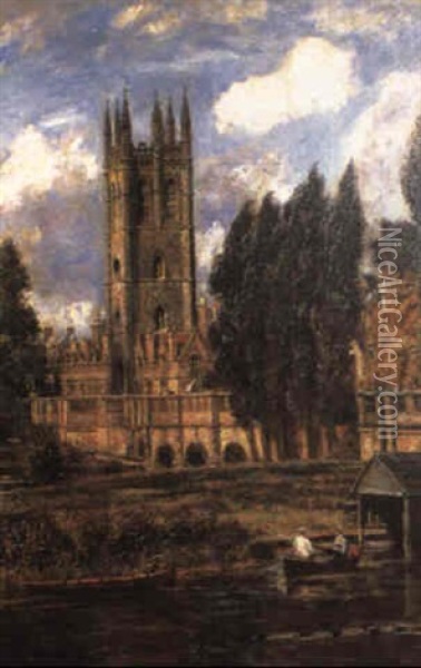 Magdalen College, Oxford Oil Painting - John William Buxton Knight