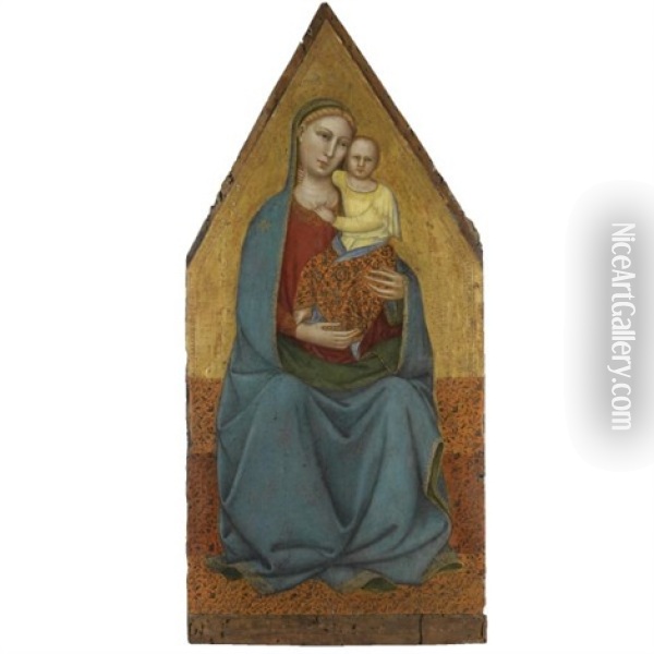 Madonna And Child Enthroned Oil Painting - Lorenzo di Bicci