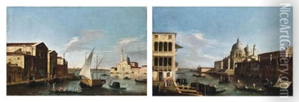 Veduta Dell'isola Di San Giorgio (+ Veduta Del Canal Grande Con S. Maria Della Salute; Pair) Oil Painting -  Master of the Langmatt Foundation Views