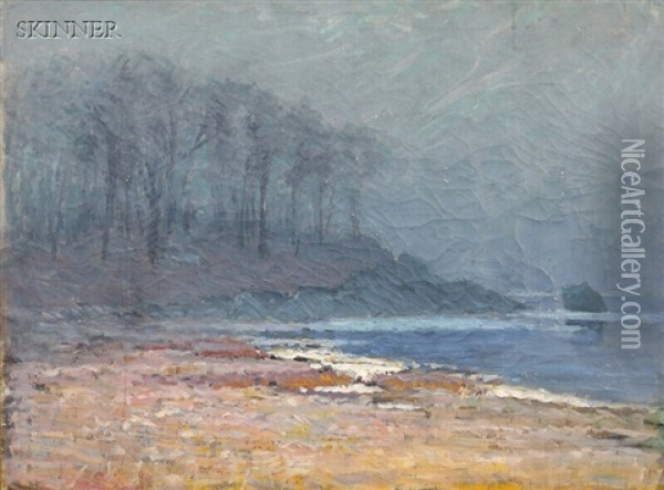 Bailey's Beach, Rowayton, Connecticut Oil Painting - George F. Muendel