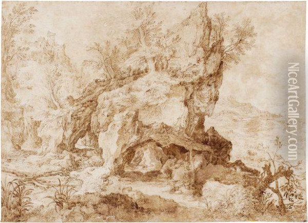 Paysage Rocheux Avec Saint Jerome Dans Sa Grotte Oil Painting - Jan The Elder Brueghel