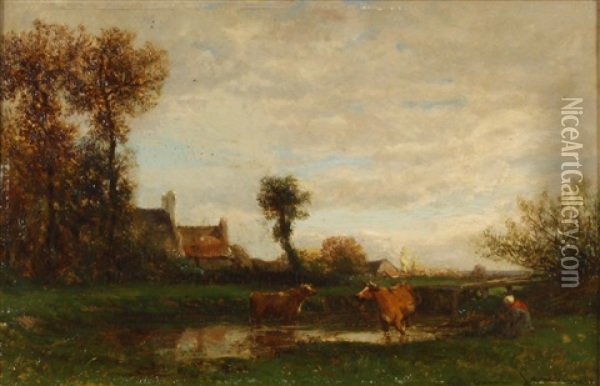 Landscape Oil Painting - Emile Charles Lambinet