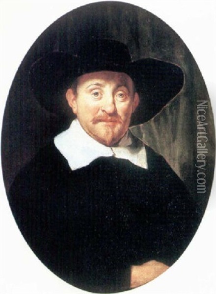 A Portrait Of A Gentleman Oil Painting - Frans Hals