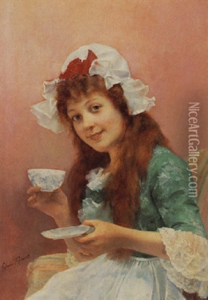 Tea Time Oil Painting - Edwin Thomas Roberts