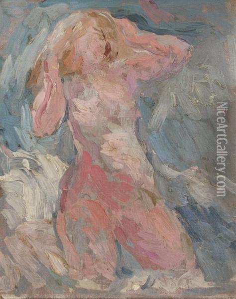 Woman Bathing Oil Painting - Eugenie Baizerman