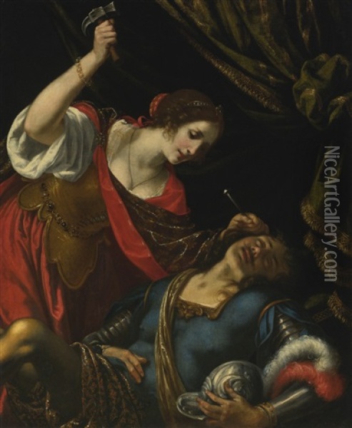 Jael And Sisera Oil Painting - Jacopo Vignali