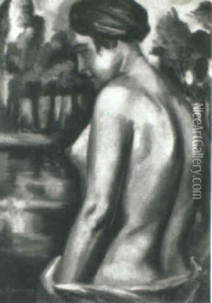 Baisneuse De Profil Oil Painting - Andre Favory