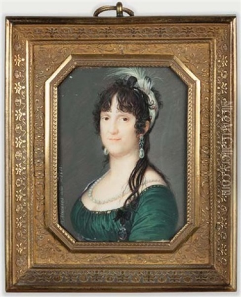 Portrait De Louise-marie De Bourbon-parme, Reine D'espagne (1751-1819) Oil Painting - Jose Delgado Y Meneses