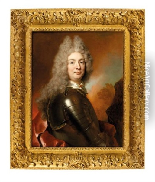 Portrait D'homme En Armure Oil Painting - Nicolas de Largilliere