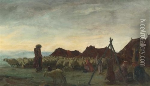 Nomads In The Region Of Meshed Oil Painting - Alexander Evgenievich Iacovleff