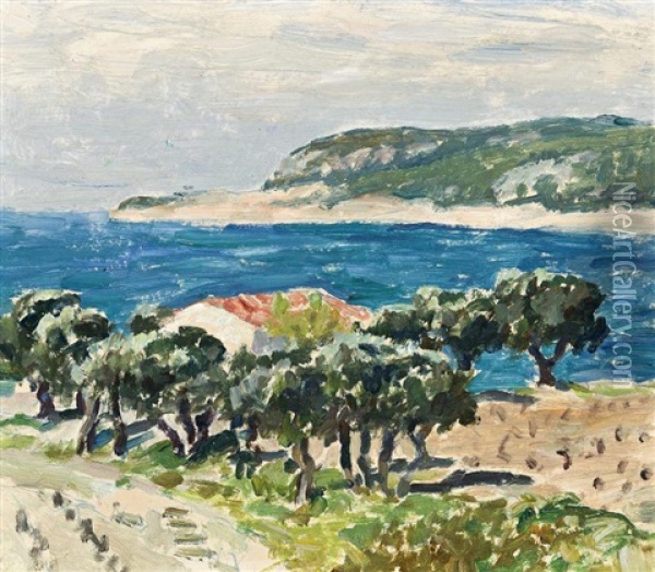 Cote D'or, South Of France Oil Painting - Rupert Bunny
