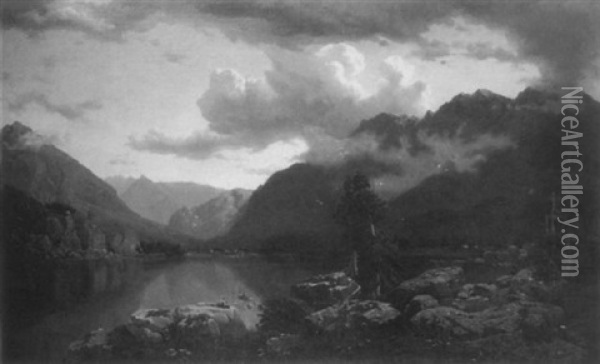 Der Eibsee Oil Painting - Adolf Heinrich Lier