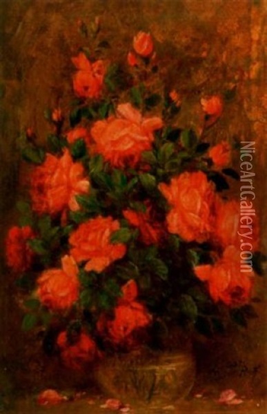 Floral Still Life Oil Painting - Andreas Roth