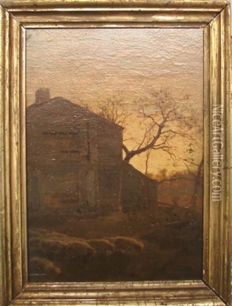 Painesville Farmhouse Oil Painting - William Langson Lathrop