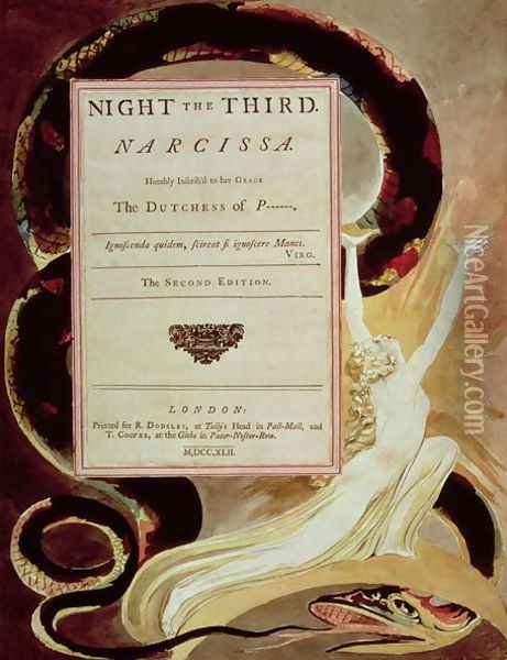 Illustration from Young's Night Thoughts, Night III, Narcissa Oil Painting - William Blake