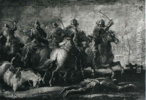 Cavalary Skirmishes Oil Painting - Francesco Simonini