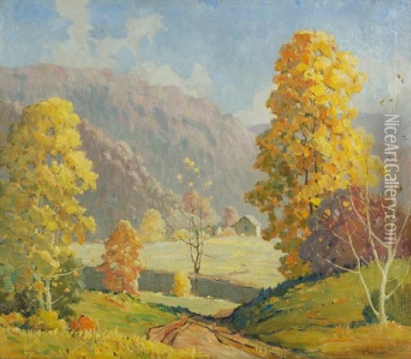 Mountain Landscape Oil Painting - John Adams Spelman