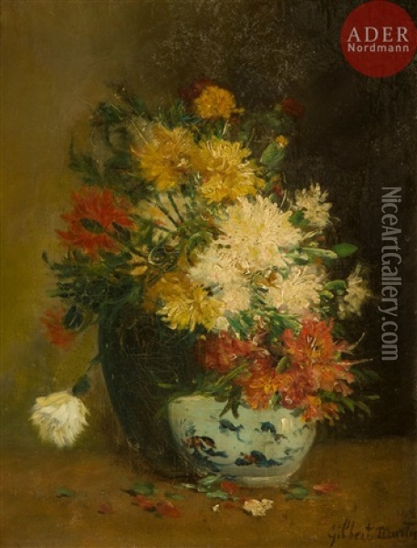 Vase De Fleurs Oil Painting - Charles Gilbert-Martin