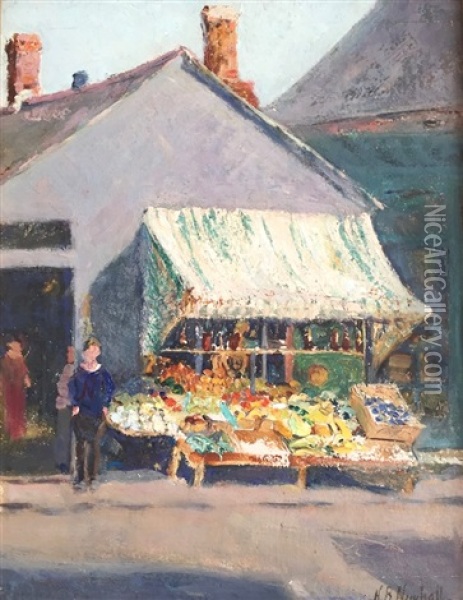 Provincetown Market Oil Painting - Harriot B. Newhall